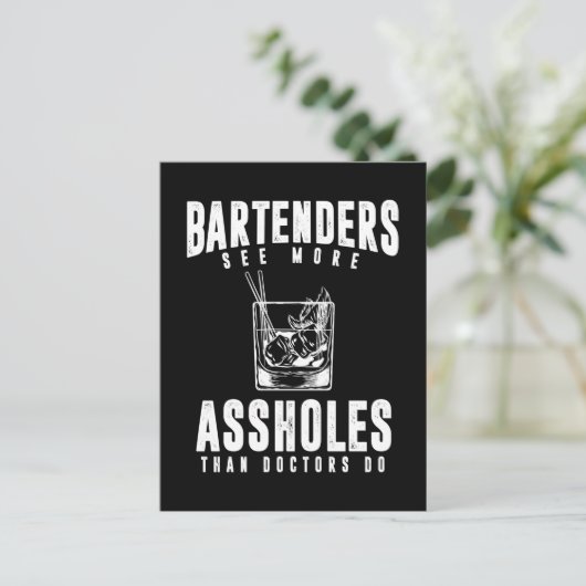 Funny Bartender Alcohol Mixer Barkeeper Joke Briefkaart (Staand voorkant)