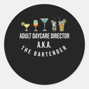 Funny Bartender Alcohol Mixer Barkeeper Jokes Ronde Sticker