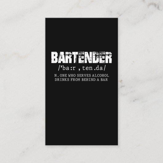Funny Bartender Alcohol Mixer Barkeeper Jokes Visitekaartje (Voorkant)