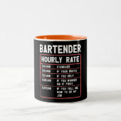 Funny Bartender Hourly Rate Two-Tone Coffee Mok (Center)