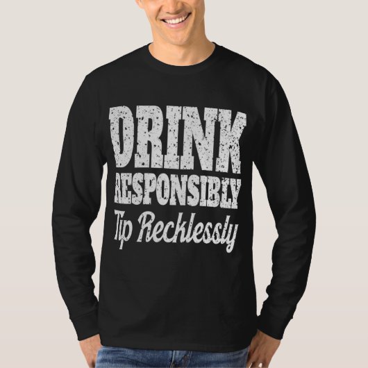 Funny Bartender Mannen Drink Verantwoord Bartender T-shirt (Voorkant)