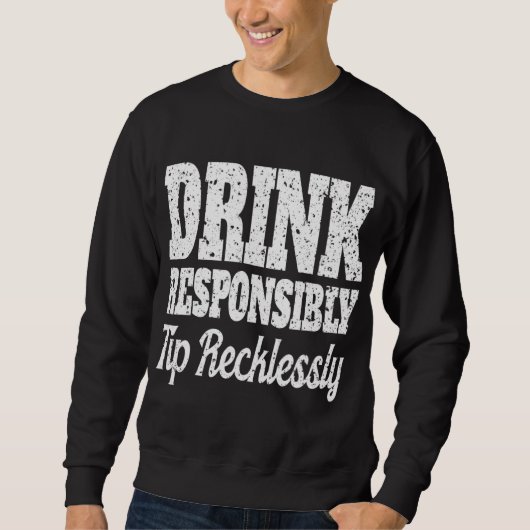 Funny Bartender Mannen Drink Verantwoord Bartender Trui (Voorkant)