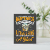 Funny Bartender Quote Bar Alcoholic Waiter Humor Briefkaart (Staand voorkant)