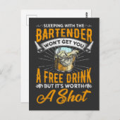 Funny Bartender Quote Bar Alcoholic Waiter Humor Briefkaart (Voorkant / Achterkant)