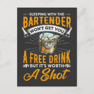 Funny Bartender Quote Bar Alcoholic Waiter Humor Briefkaart