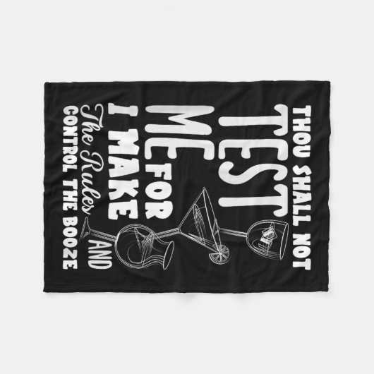 Funny Bartender Thou Shall Not Test Me Quote  Fleece Deken (Voorkant (Horizontaal))
