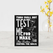 Funny Bartender Thou Shall Not Test Me Quote  Kaart (Gele Bloem)