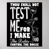 Funny Bartender Thou Shall Not Test Me Quote  Poster (Voorkant)