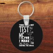 Funny Bartender Thou Shall Not Test Me Quote Sleutelhanger (Voorkant)