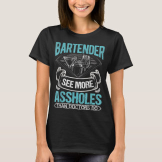 Funny Bartending Barkeeper I Shot People Waitress T-shirt