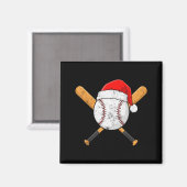 Funny Baseball Ball Santa Hat Xmas Pajamas Players Magneet (Voorkant / Achterkant)