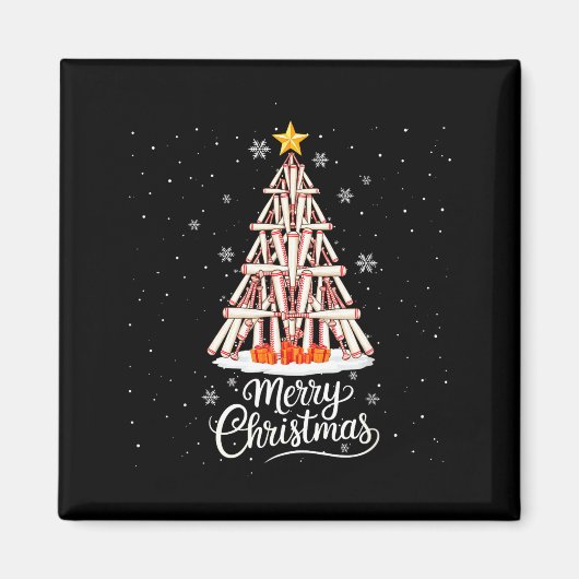 Funny Baseball Bats Christmas Tree Lights Xmas For Magneet (Voorkant)