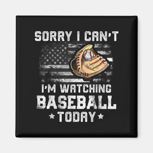 Funny Baseball Boys Sorry I Can't I'm Watching Bas Magneet (Voorkant)