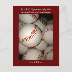 Funny Baseball Briefkaart, Puns, Postkruising Spor Briefkaart
