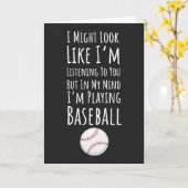 Funny Baseball Cards Sports Player Team Catcher  Kaart (Gele Bloem)