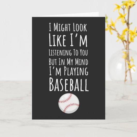 Funny Baseball Cards Sports Player Team Catcher  Kaart (Gele Bloem)