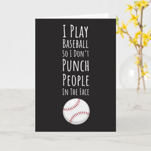 Funny Baseball Cards Sports Player Team Humor  Kaart (Gele Bloem)