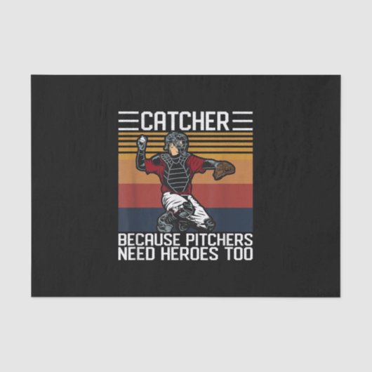 Funny Baseball Catcher Pitchers heeft liefde nodi Tissuepapier (Voorkant)