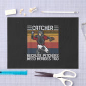 Funny Baseball Catcher Pitchers heeft liefde nodi Tissuepapier (Craft)