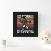 Funny Baseball Catcher  Pitchers heeft liefde nodi Vierkante Klok (Huis)