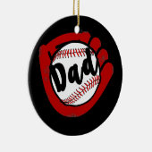 Funny Baseball Dad for Baseball Softball Ma Keramisch Ornament (Rechts)
