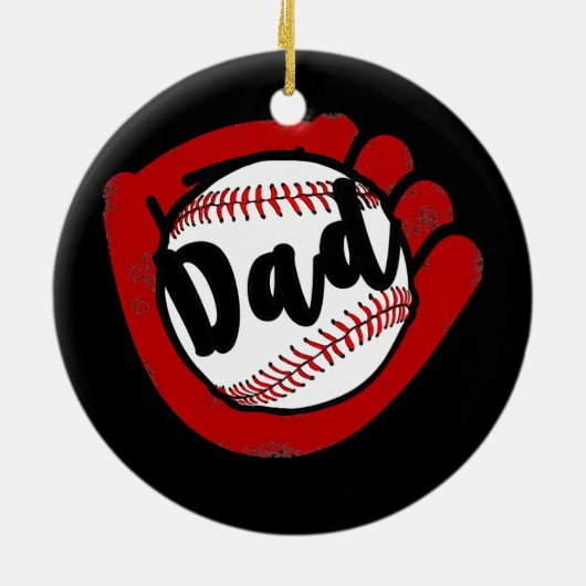 Funny Baseball Dad for Baseball Softball Ma Keramisch Ornament (Achterkant)