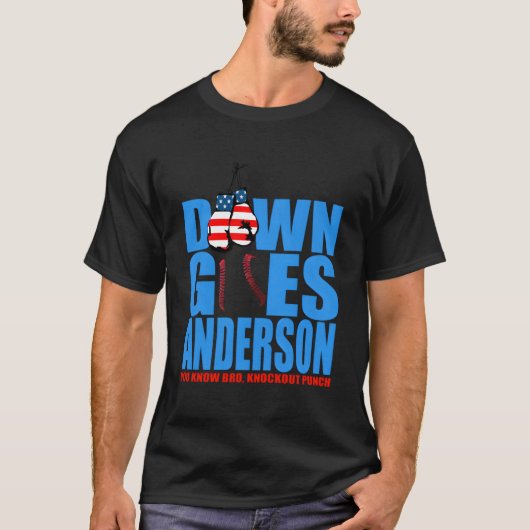 Funny Baseball Down Goes Anderson Shirt voor manne (Voorkant)