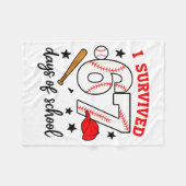 Funny Baseball I Survived 67 Days Of School Design Fleece Deken (Voorkant (Horizontaal))