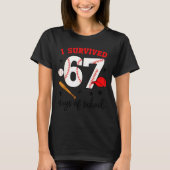 Funny Baseball I Survived 67 Days Of School Design T-shirt (Voorkant)