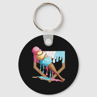  Funny Baseball Ice Cream Dripping Baseball Sleutelhanger