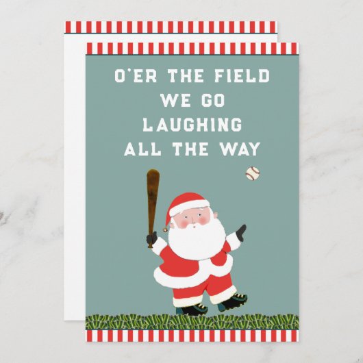 Funny Baseball-kerstfeestkaarten Feestdagenkaart (Voorkant / Achterkant)