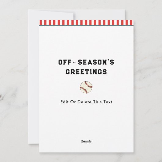 Funny Baseball-kerstfeestkaarten Feestdagenkaart (Achterkant)