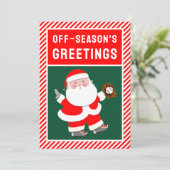 Funny Baseball Kerstmis Feestdagenkaart (Staand voorkant)
