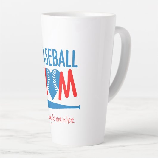 Funny Baseball mama Latte Mok (Rechterhoek)