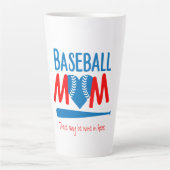 Funny Baseball mama Latte Mok (Voorkant)