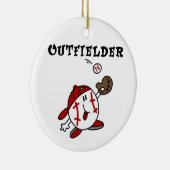 Funny Baseball Outfielder T-shirts en cadeautjes Keramisch Ornament (Rechts)