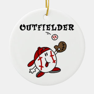 Funny Baseball Outfielder T-shirts en cadeautjes Keramisch Ornament