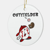 Funny Baseball Outfielder T-shirts en cadeautjes Keramisch Ornament (Links)