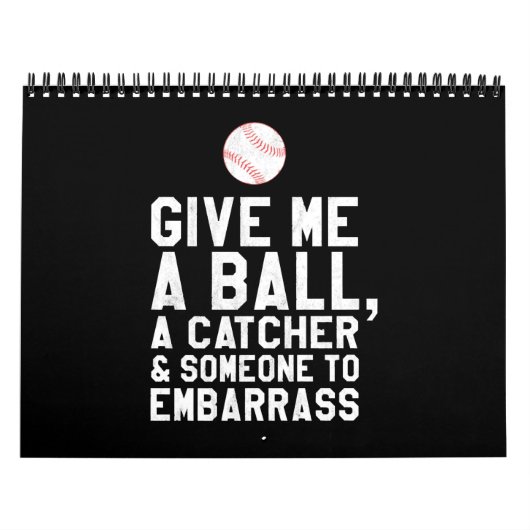 Funny Baseball Pitcher geeft me een bal Kalender (Hoes)
