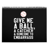 Funny Baseball Pitcher geeft me een bal Kalender (Hoes)