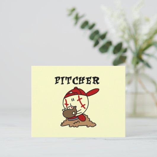 Funny Baseball Pitcher T-shirts en cadeautjes Briefkaart (Staand voorkant)
