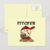 Funny Baseball Pitcher T-shirts en cadeautjes Briefkaart (Voorkant / Achterkant)