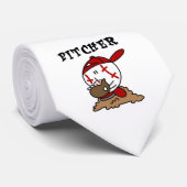 Funny Baseball Pitcher T-shirts en cadeautjes Stropdas (Opgerold)