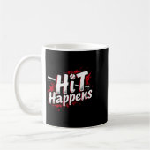 Funny Baseball Quote Gift Hit Happens  Koffiemok (Links)
