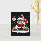 Funny Baseball Santa 67 Christmas Xmas Pajamas Boy Kaart (Gele Bloem)