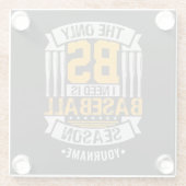 Funny Baseball Sarcasm Glazen Onderzetter (Achterkant)