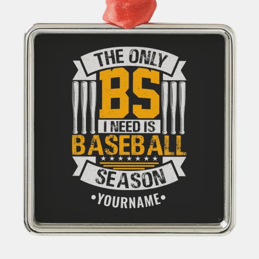 Funny Baseball Sarcasm Metalen Ornament (Voorkant)