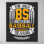 Funny Baseball Sarcasm Poster (Voorkant)