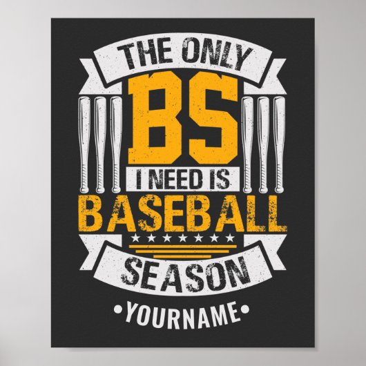 Funny Baseball Sarcasm Poster (Voorkant)