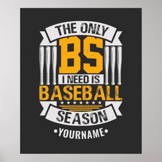 Funny Baseball Sarcasm Poster (Voorkant)